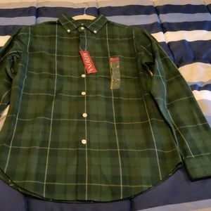 Merona dress checkered green long sleeves